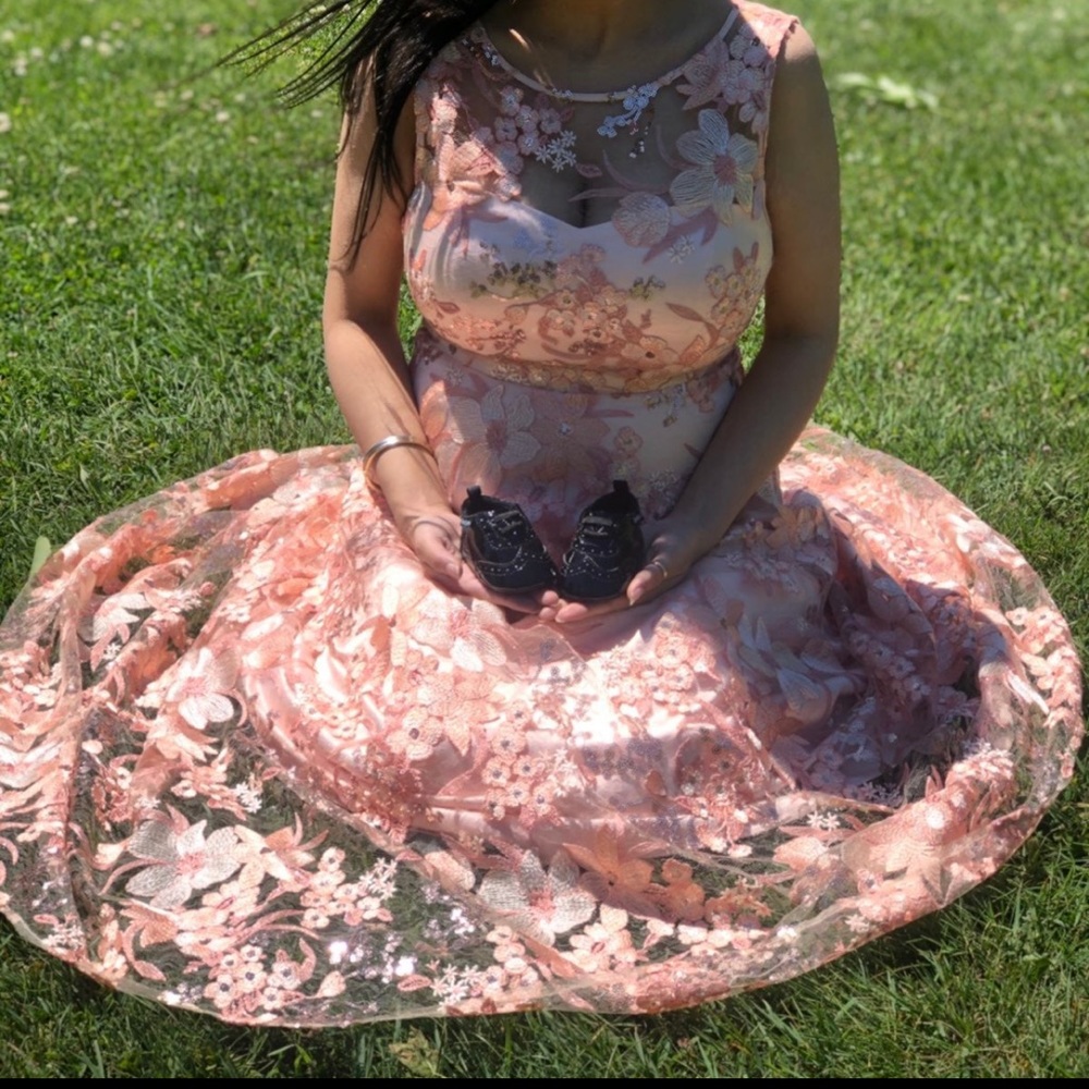 Pink high low sleeveless dress